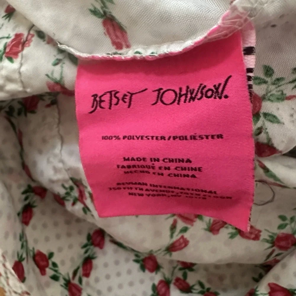 Betsey Johnson Pink and Red Floral Queen Top Sheet And Pillowcase Microfiber
